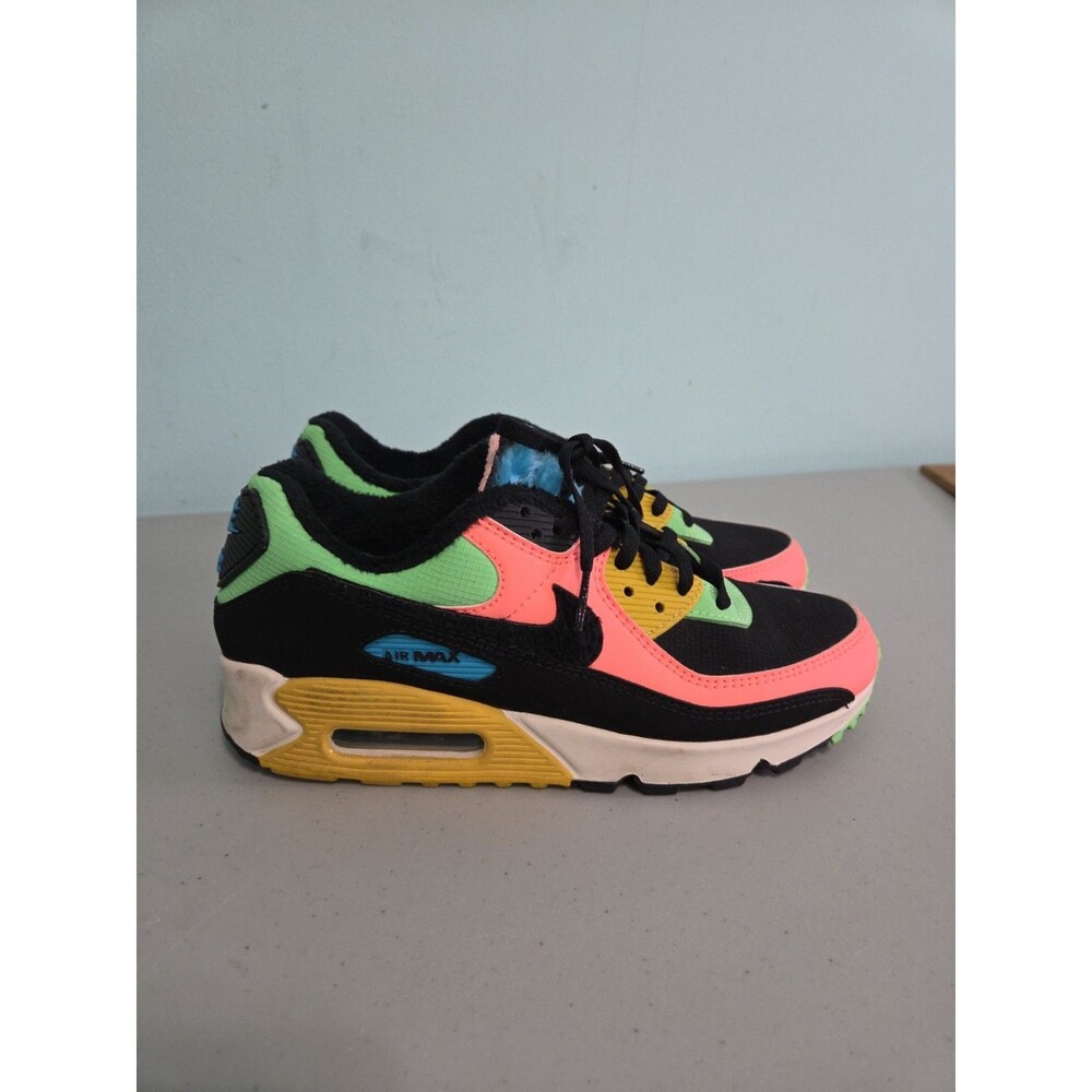 Nike Women's Air Max 90 Premium 'Fur Multi-Color' Sneakers CT1891-600 Size 8